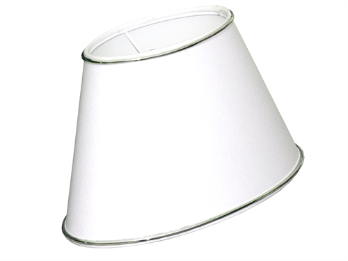 Oval lampeskærm 13x13x22 Hvid - sølv KP
